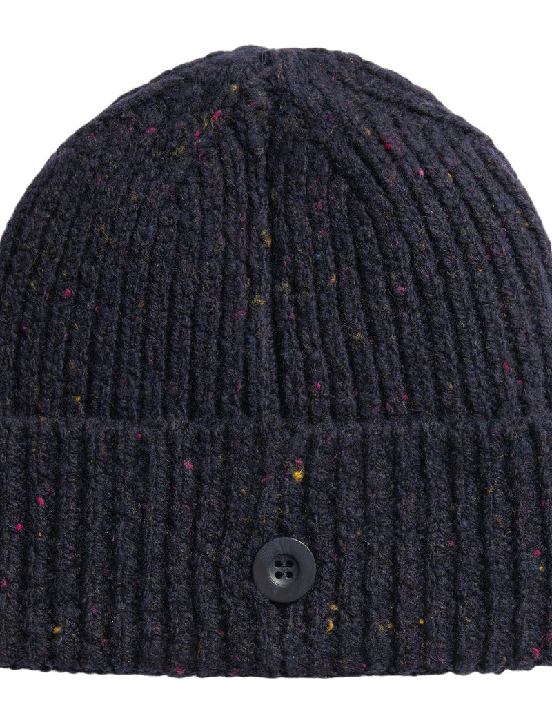 Carhartt WIP Anglistic Beanie Speckled Dark Navy Back Button