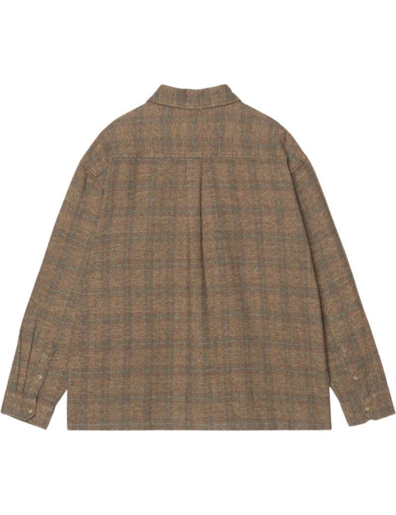 Carhartt WIP L/S Bagley Shirt Check Hamilton Brown Back