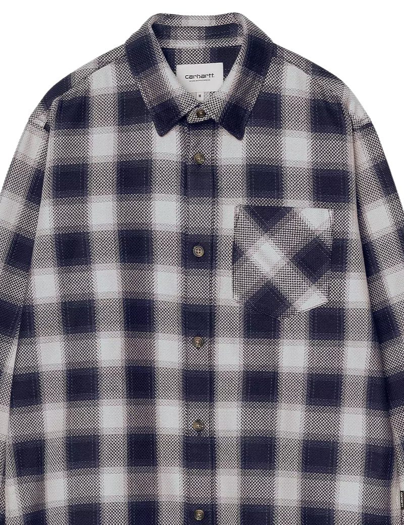 Carhartt WIP L/S Dayne Shirt Check Dark Scarab Chest Pocket