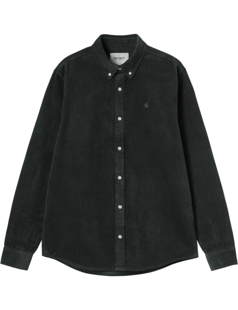 Carhartt WIP L/S Madison Cord Shirt Raven Front