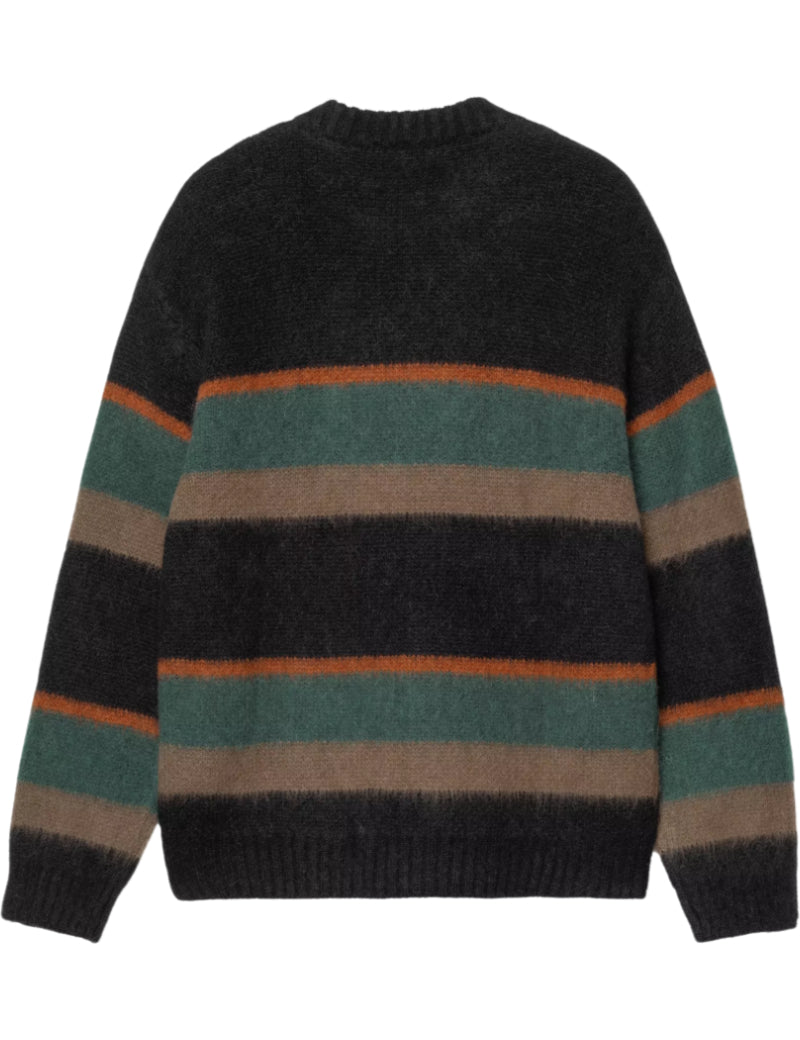Carhartt WIP Merton Sweater Sundling Stripes, Dark Scarab Back