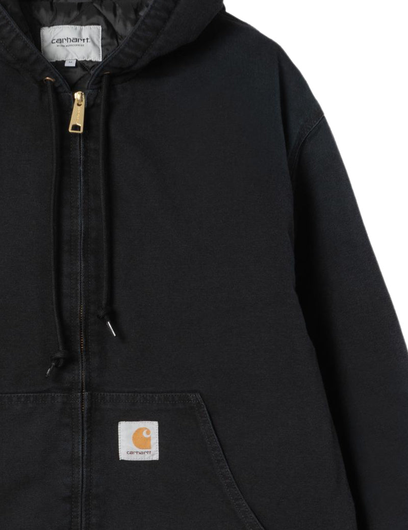 Carhartt WIP OG Active Jacket Black Stone Canvas Pocket Logo
