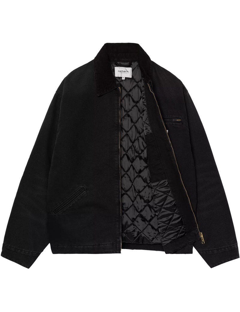 Carhartt WIP OG Detroit Jacket Black, Stone Canvas Quilted Lining