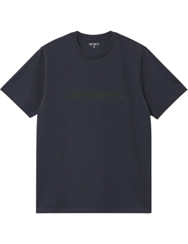 Carhartt WIP S/S Script T-Shirt Dark Navy & Scarab Front