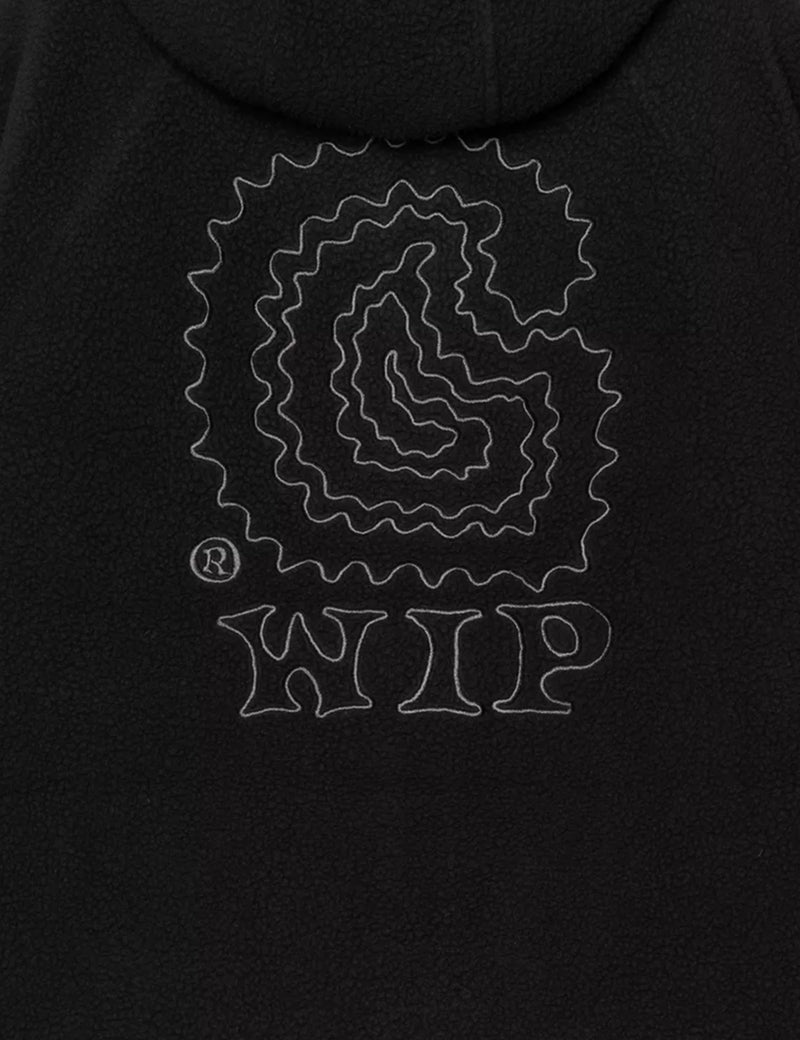 Carhartt WIP Women's Hooded Limn C Fleece Jacket Black & Flint Embroidered Logo