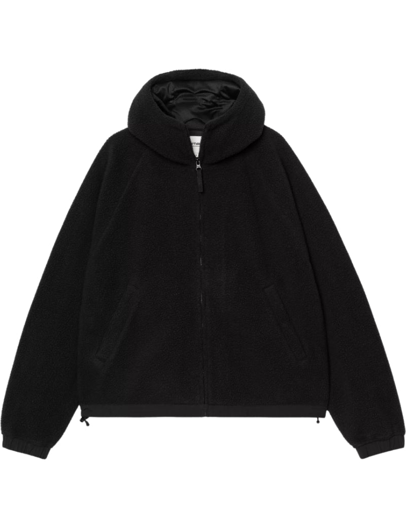 Carhartt WIP Women's Hooded Limn C Fleece Jacket Black & Flint Front