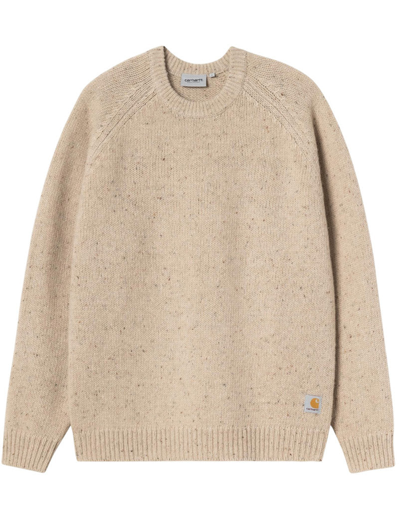 Carhartt Wip Anglistic Sweater Speckled Fleur De Sel Front