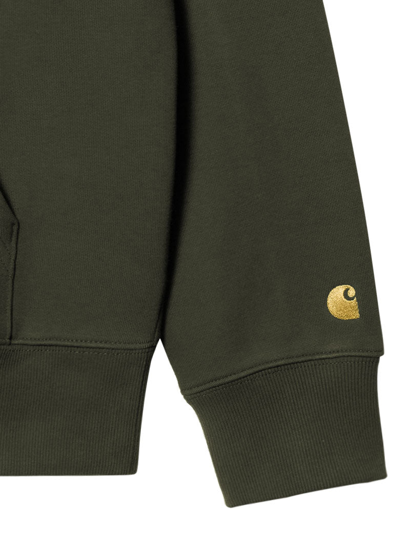 Carhartt Wip Chase Neck Zip Sweat Olive Gold