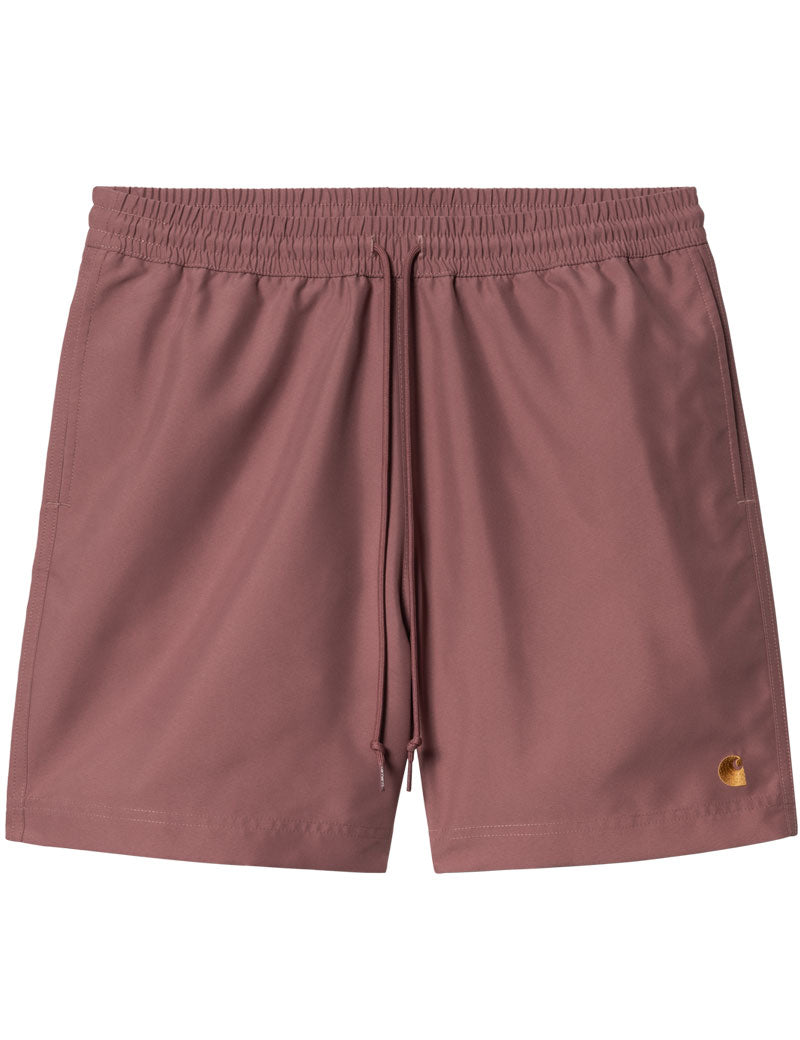 Carhartt Wip Chase Swim Trunks Shorts Dusky Pink Gold