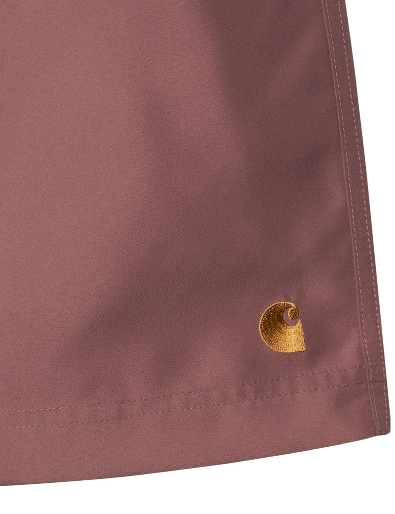 Carhartt Wip Chase Swim Trunks Shorts Dusky Pink Gold