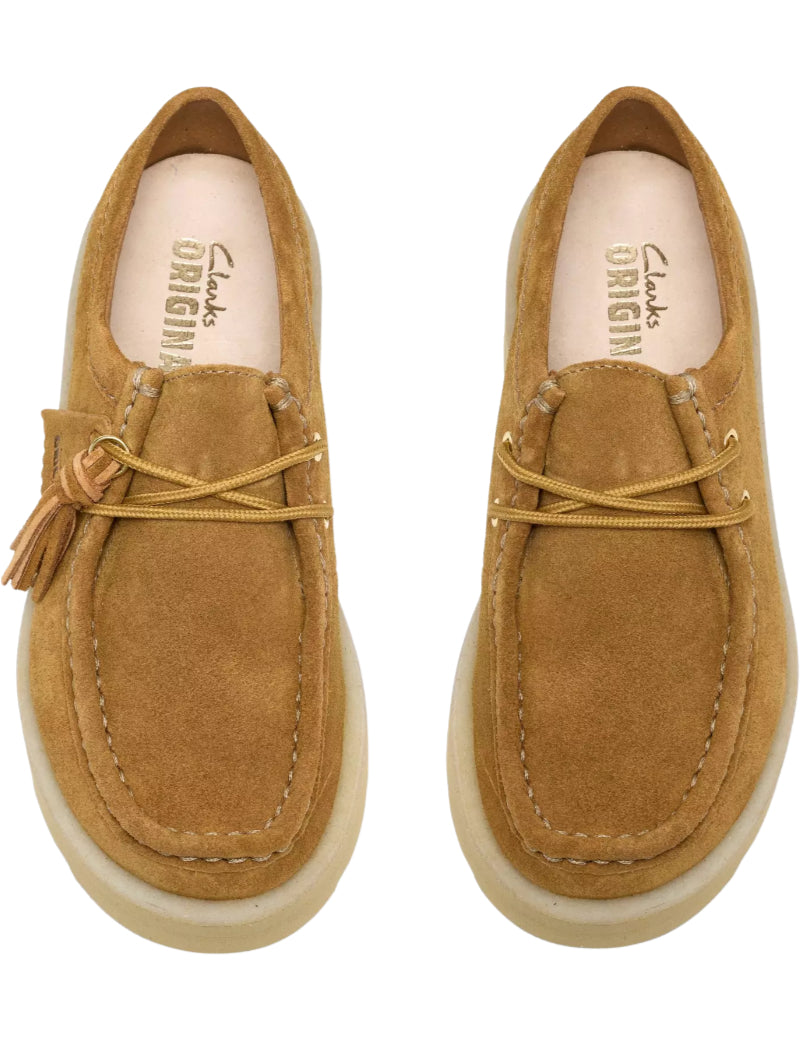 Clarks Meare Walla Shoes Bronze Suede Top View