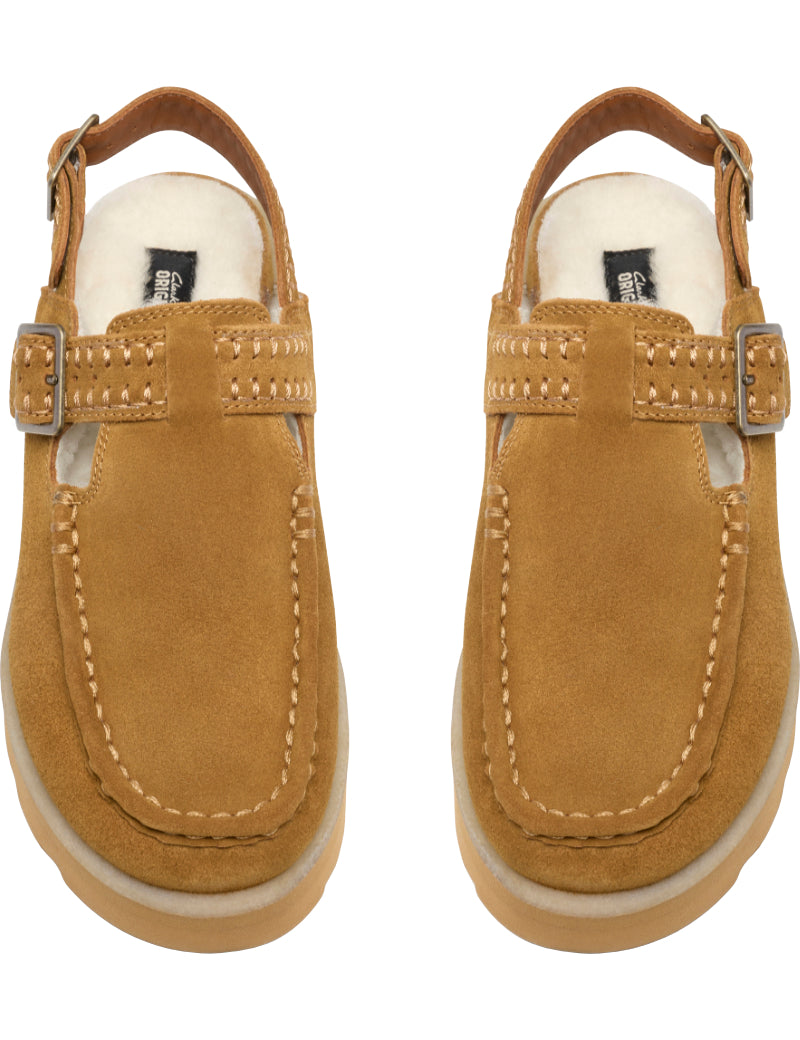 Clarks Originals Meare Easy Sandal Mid Brown Interest Top View