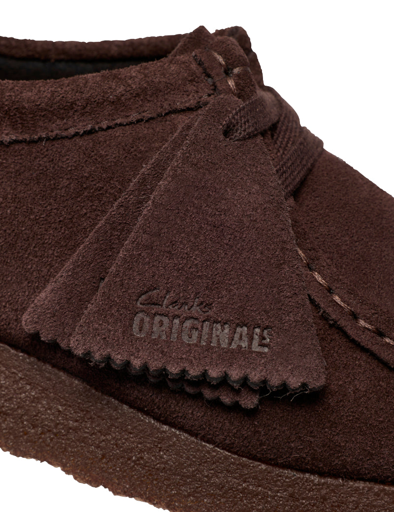 Clarks Originals Wallabee Shoes Chocolate Suede Women's Tags