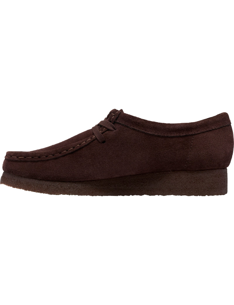 Clarks Originals Wallabee Shoes Chocolate Suede Women's instep