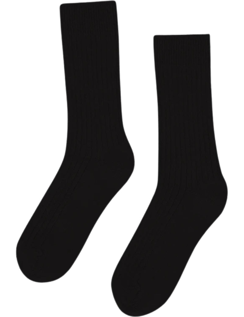 Colorful Standard Merino Wool Blend Socks Deep Black