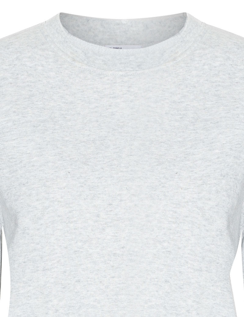 Colorful Standard Womens Classic Organic Crew Sweatshirt Snow Melange Collar Detail