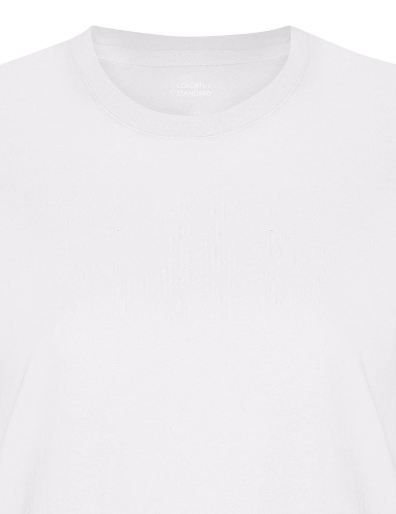 Colorful Standard Womens Light Organic Tee Optical White Collar Detail