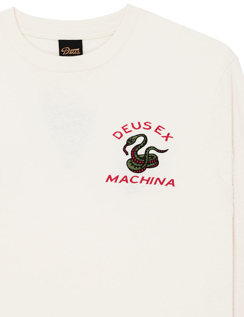 Deus Ex Machina Danger Noodle Long Sleeve Tee Dirty White Chest Detail