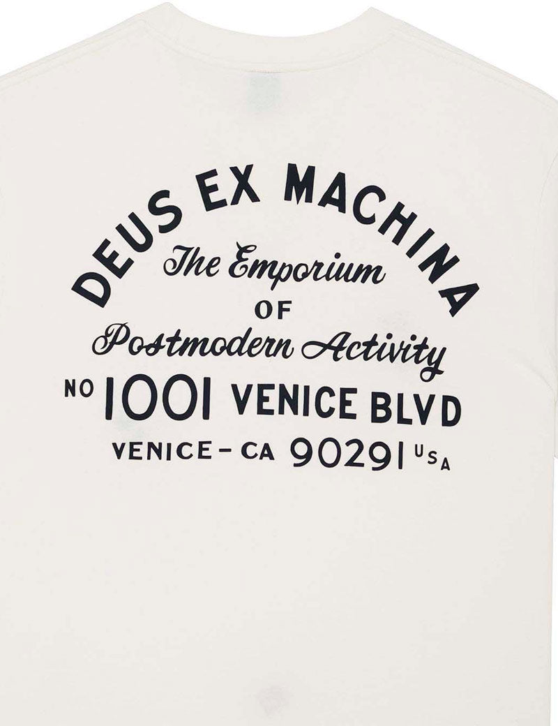 Deus Ex Machina Emporium Niner Tee Pristine White Back Print Detail