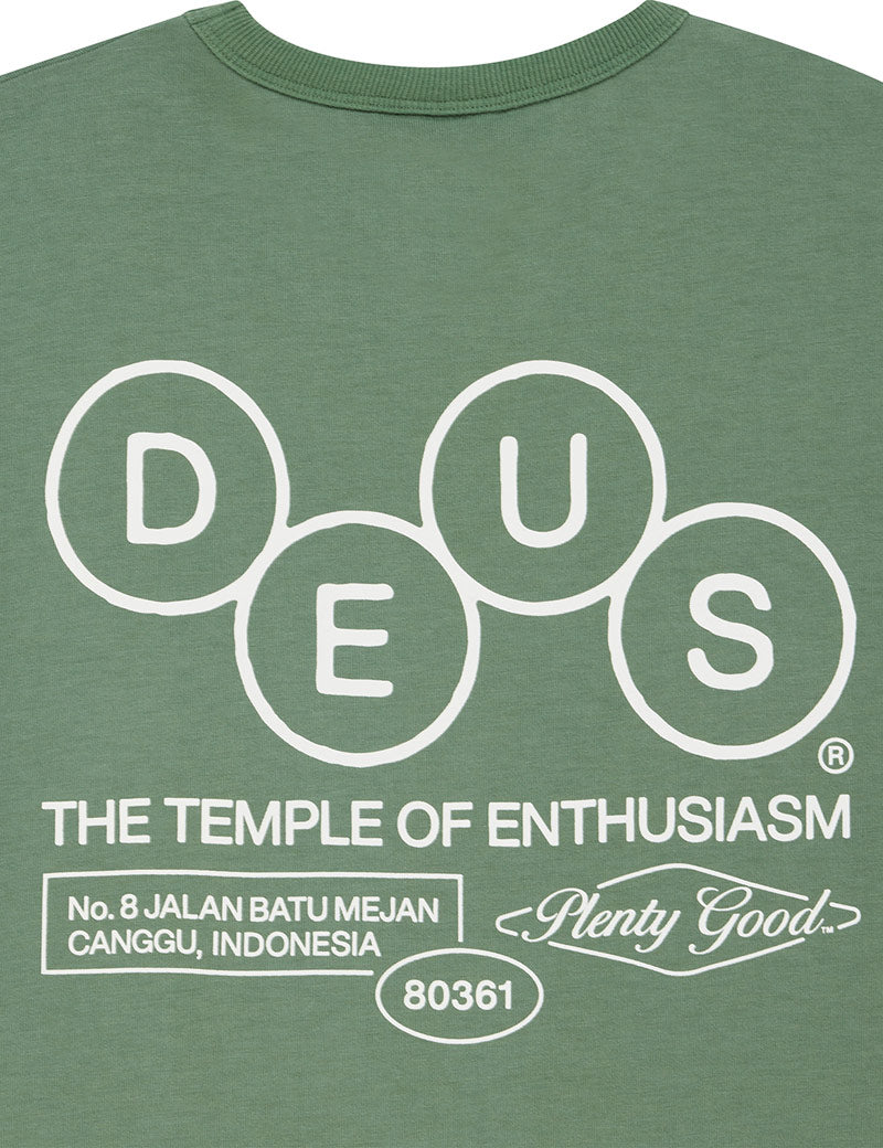 Deus Ex Machina Mechanism Tee Loden Forest Green Back Print Detail