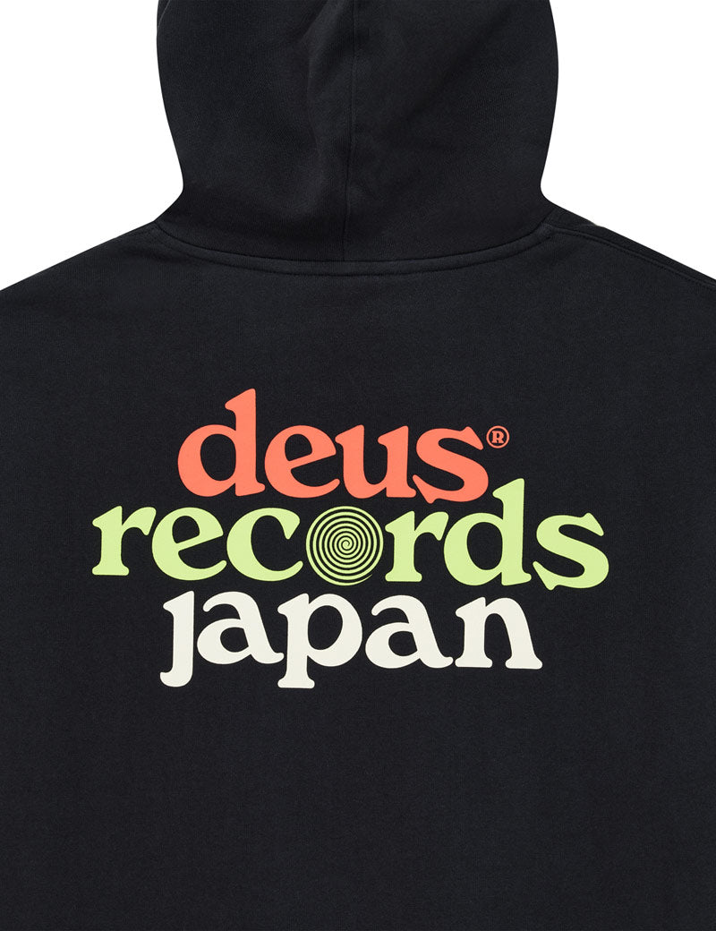 Deus Ex Machina Strata Zip Hoodie Black Back Print Detail