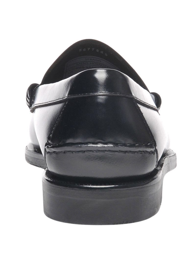 Sebago Classic Dan Leather Loafer Black Heel VIew
