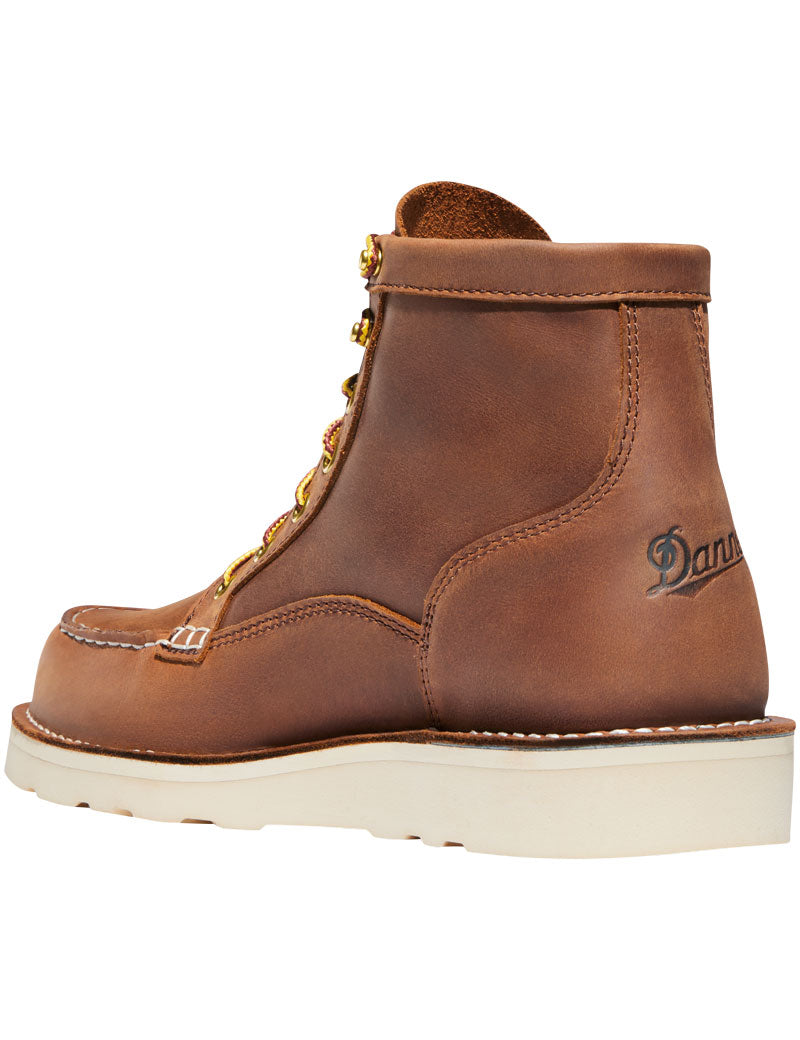 Danner Bull Run 6'' Moc Toe Boots Tobacco Back Heel View