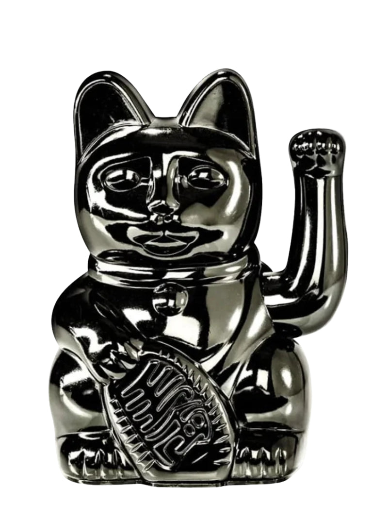 Donkey Lucky Cat Glossy Black Maneki Neko