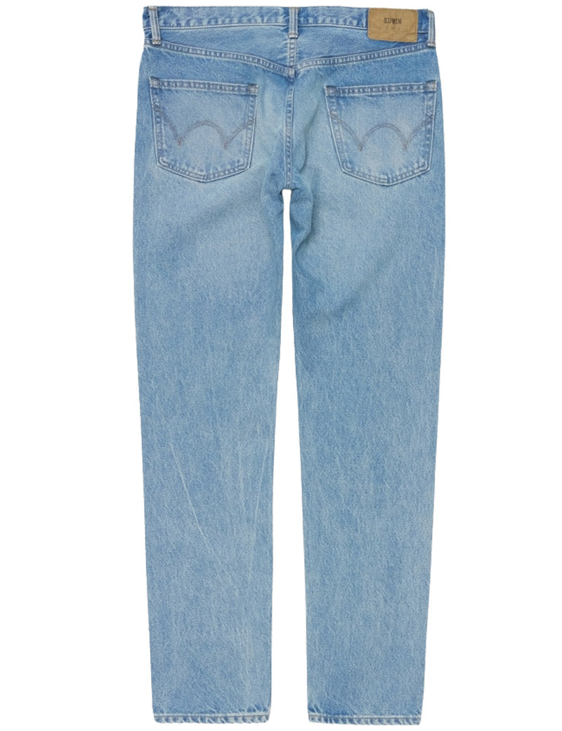 Edwin Slim Tapered Fit Jeans Blue Mid Light Used Back View