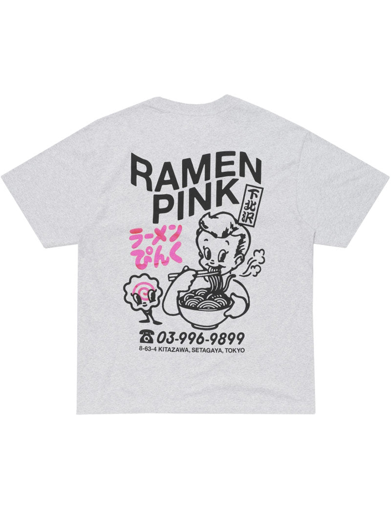 Edwin Ramen Pink T-Shirt Grey Marl Back