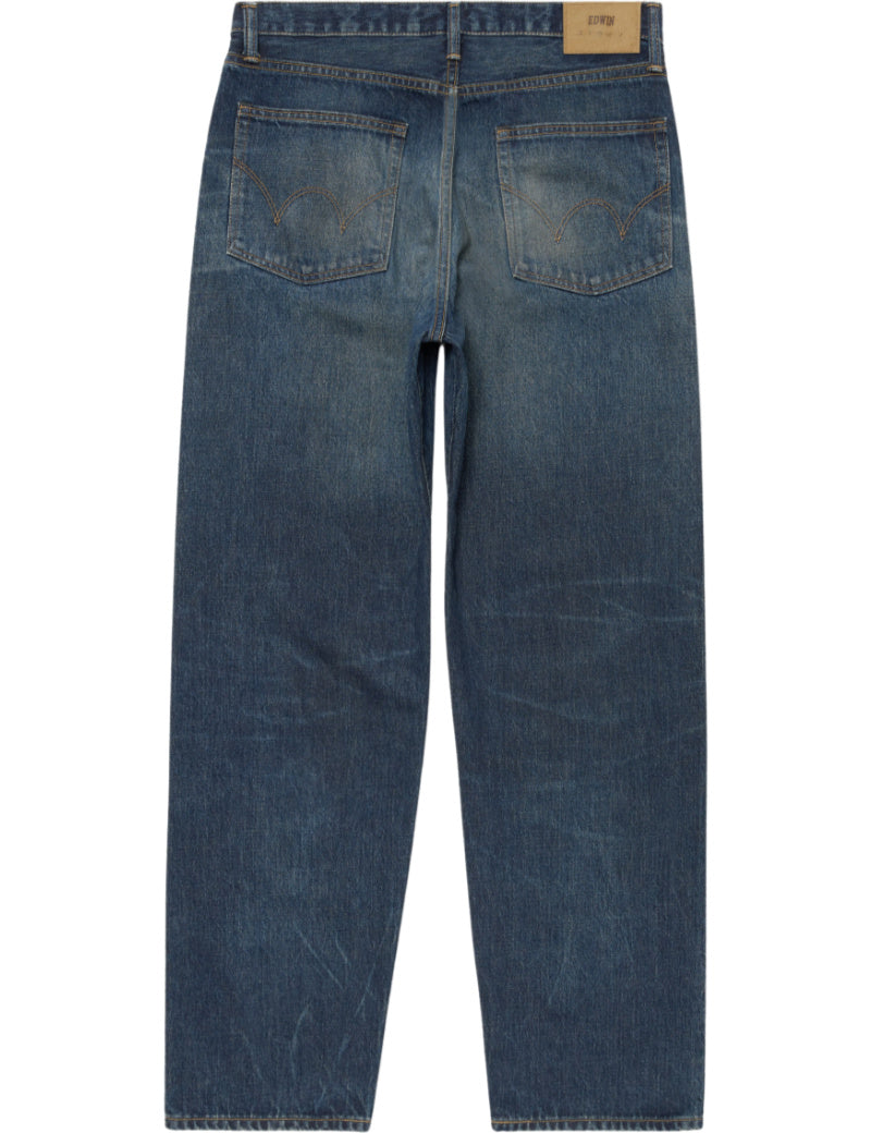 Edwin Loose Jeans Blue Dark Used Back