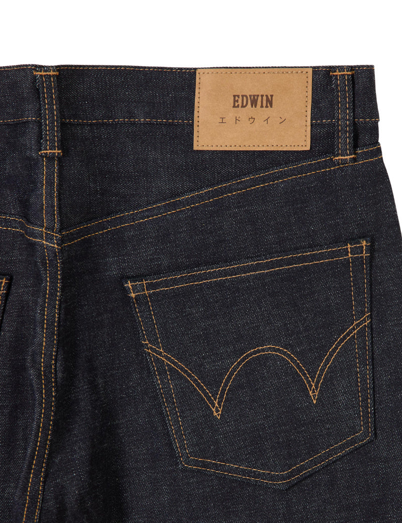 Edwin Regular Straight Jeans Blue Unwashed Back Pocket