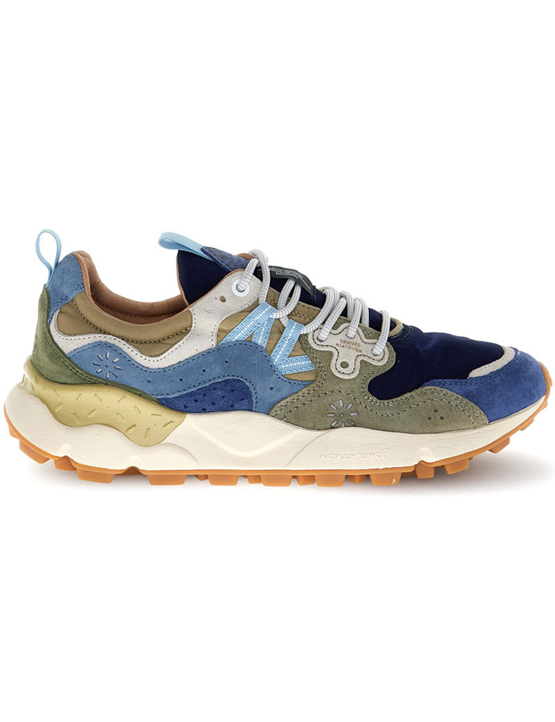 Flower Mountain Yamano 3 suede & nylon men's trainers in navy, blue and khaki