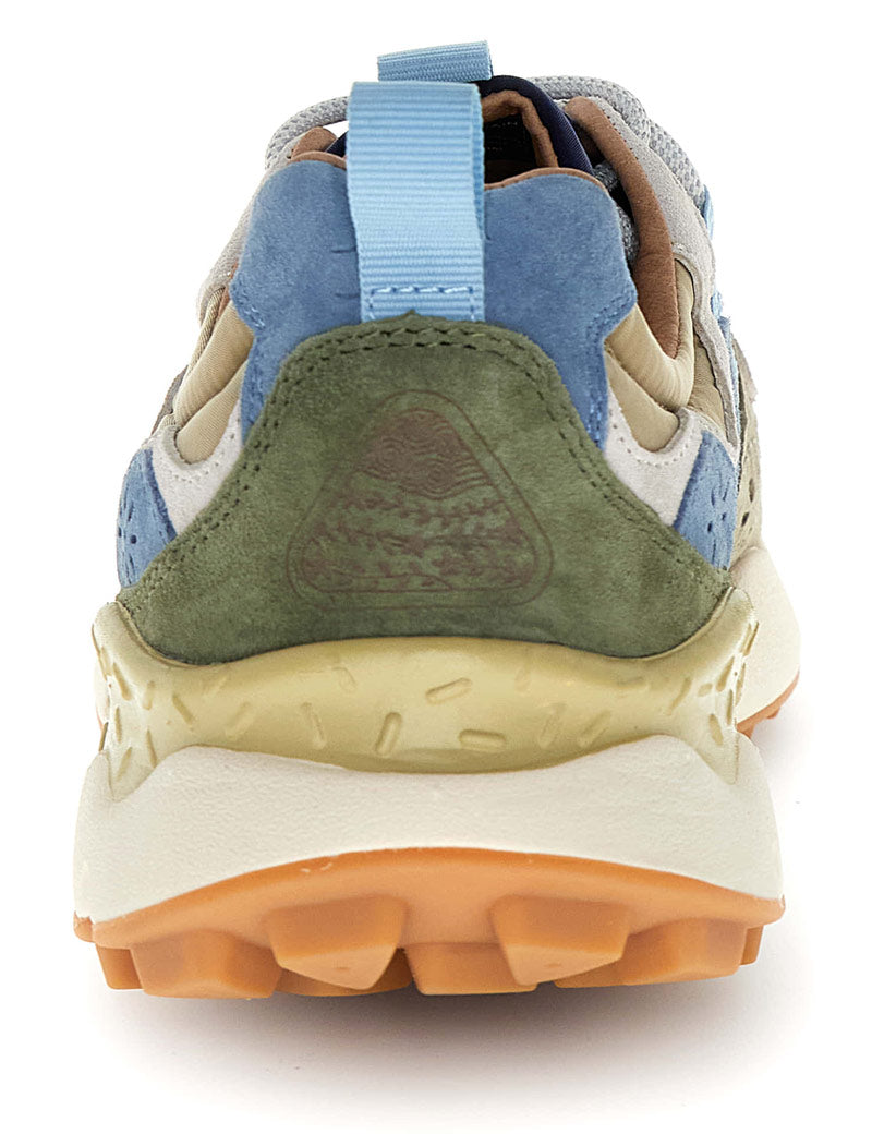 Flower Mountain Yamano 3 men's trainers navy, blue and khaki - Heel View