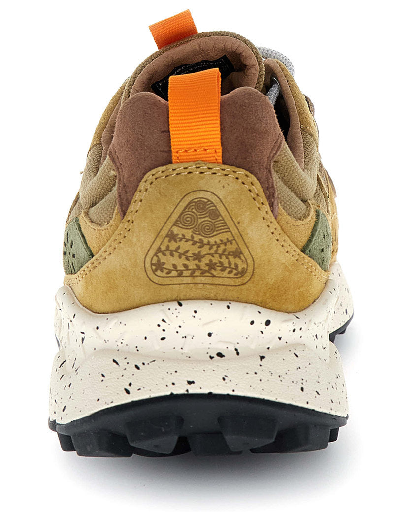 Flower Mountain Yamano 3 men's trainers khaki and military - Heel View