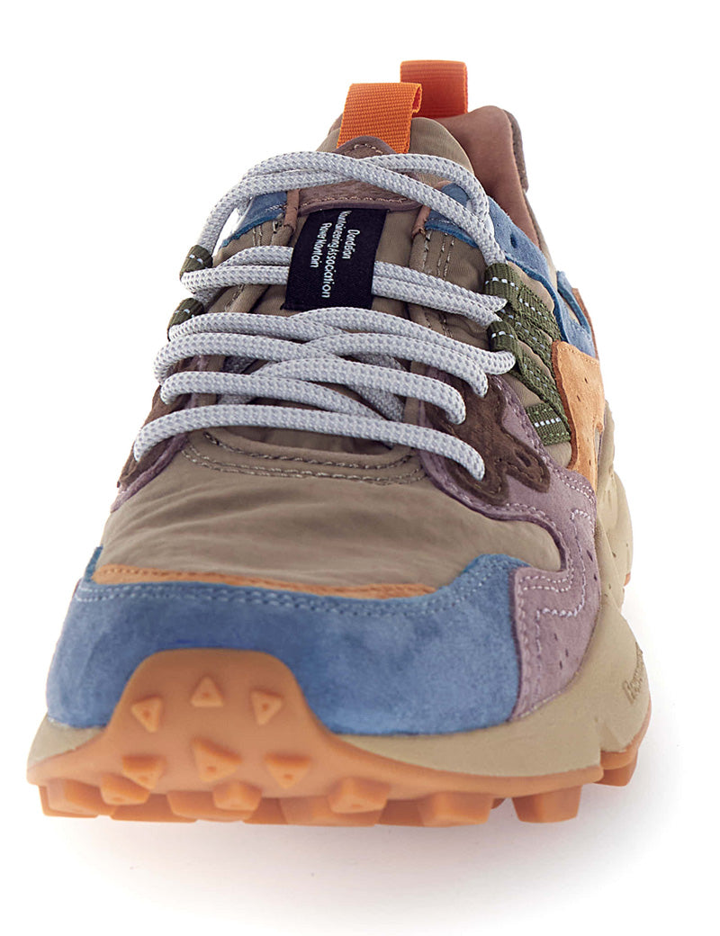 Flower Mountain Yamano 3 Uni Suede Nylon Petrol Grey Light Papaya