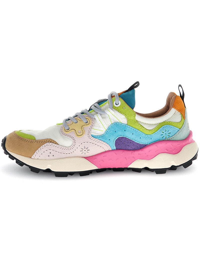 Flower Mountain Yamano 3 women's trainers sand, light pink and water - Inside View