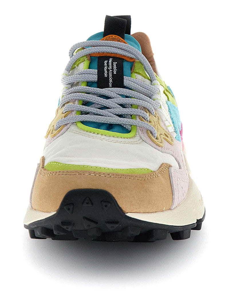 Flower Mountain Yamano 3 women's trainers sand, light pink and water - Front View