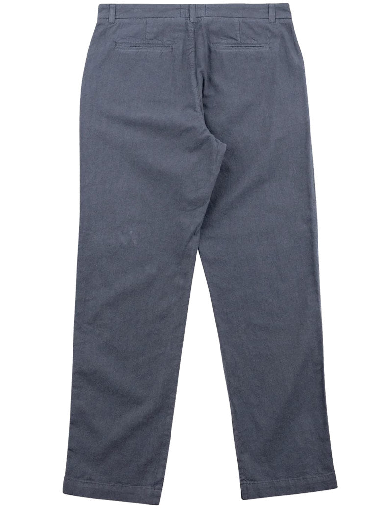 Folk Fixed Waistband Cotton Linen Trouser Charcoal Back View