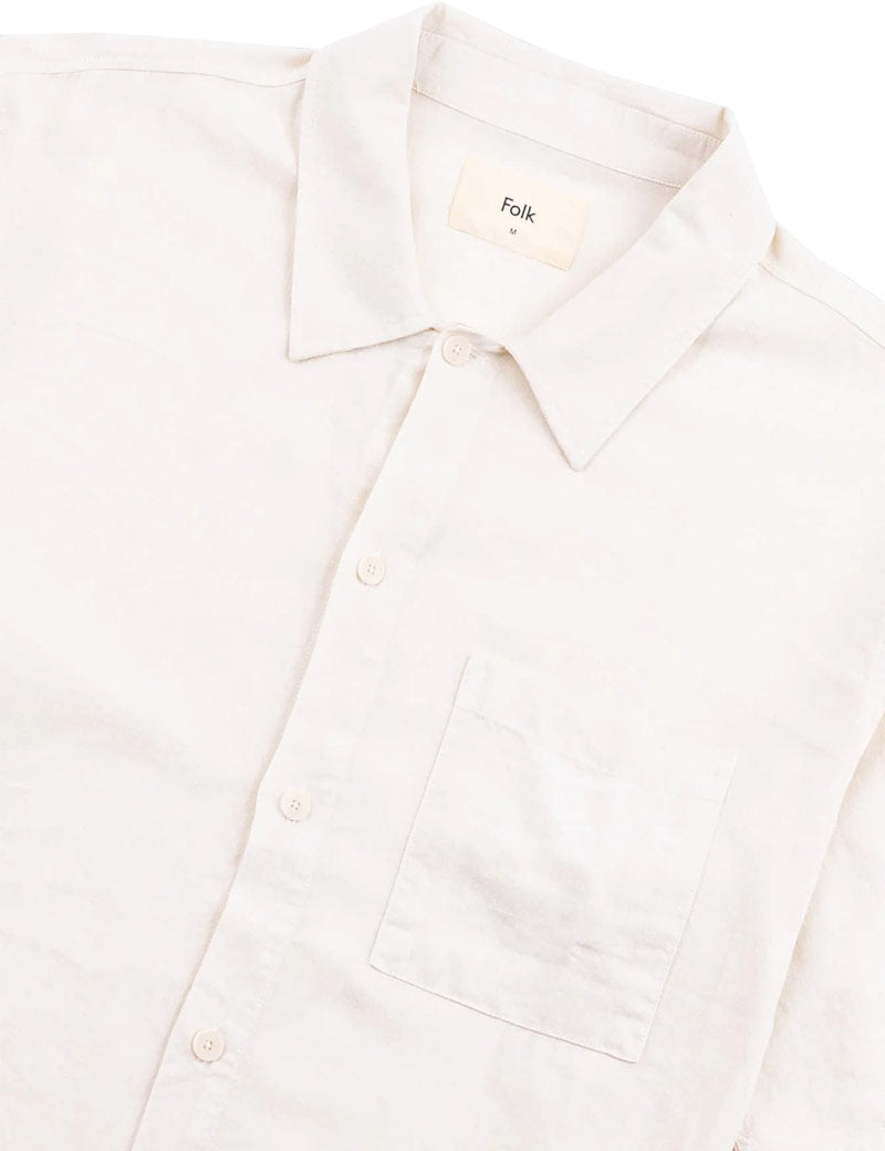 Folk Gabe Shirt Ecru Collar Detail