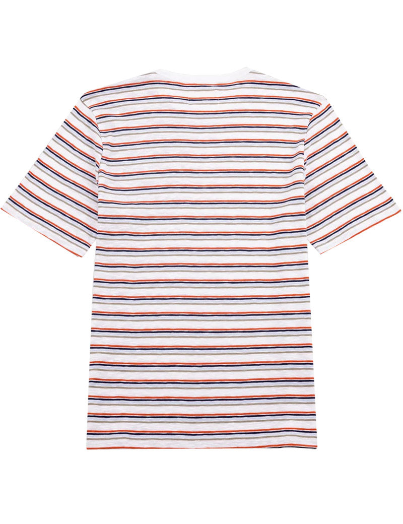 Folk Multistripe T-Shirt Ecru, Red Oxide Mix Back View