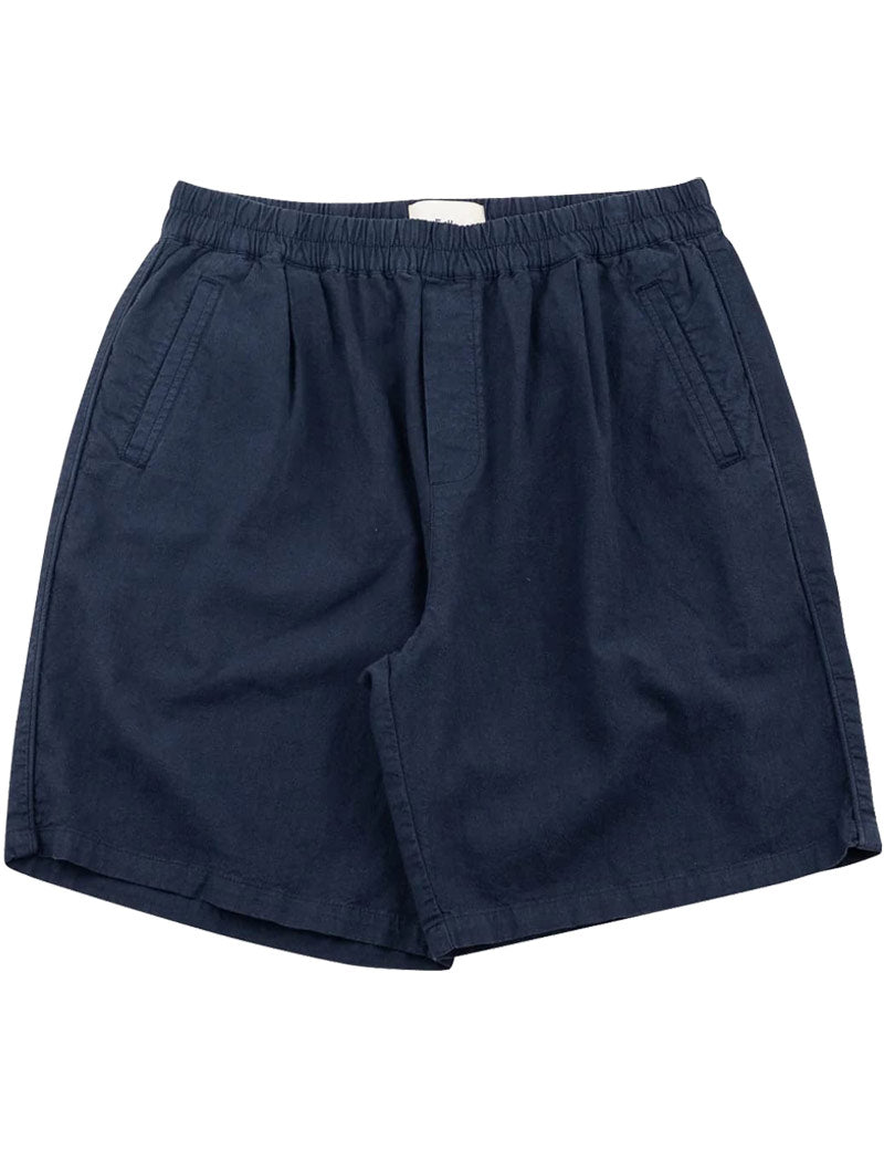 Folk Relaxed Assembly Short Dark Navy Cotton Linen