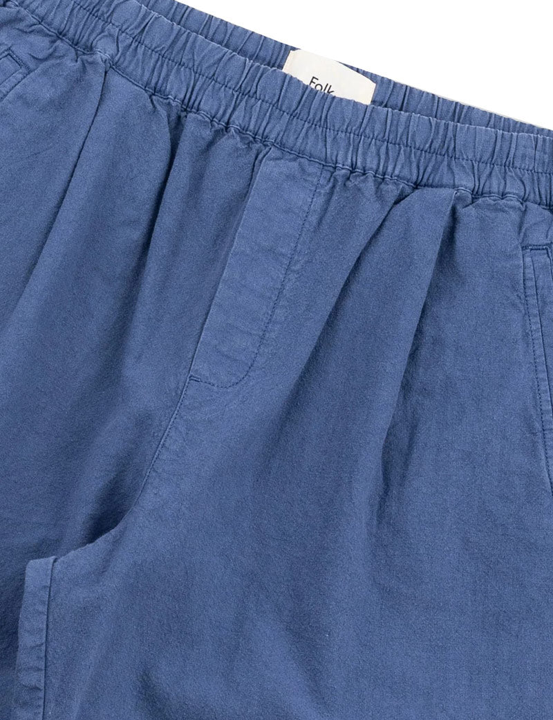 Folk Relaxed Assembly Short Woad Elasticated Waistband
