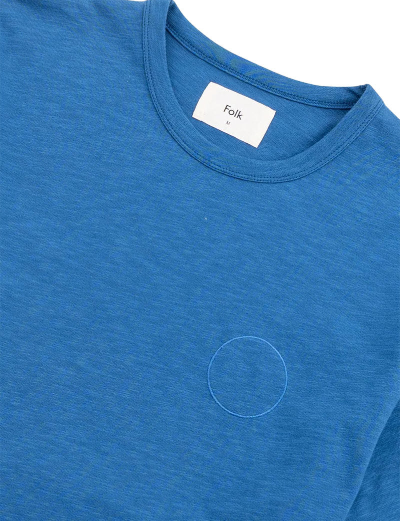 Folk Slub Embroidered T-Shirt Soft Blue Embroidered Detail