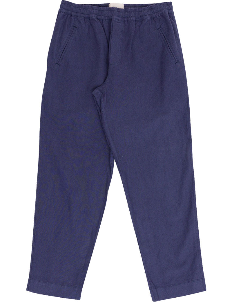 Folk Drawcord Assembly Pant Soft Navy Cotton Linen