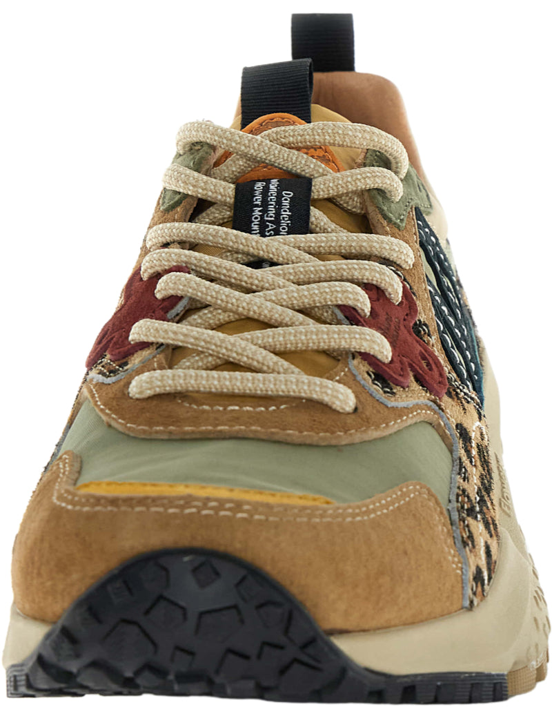 Flower Mountain Solin Woman Trainers Brown, Military & Black Pony Laces
