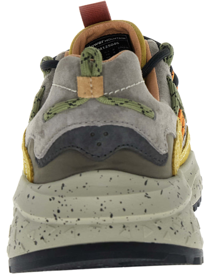 Flower Mountain Yamabushi Man Trainers Mud, Dark Brown & Acid Heel