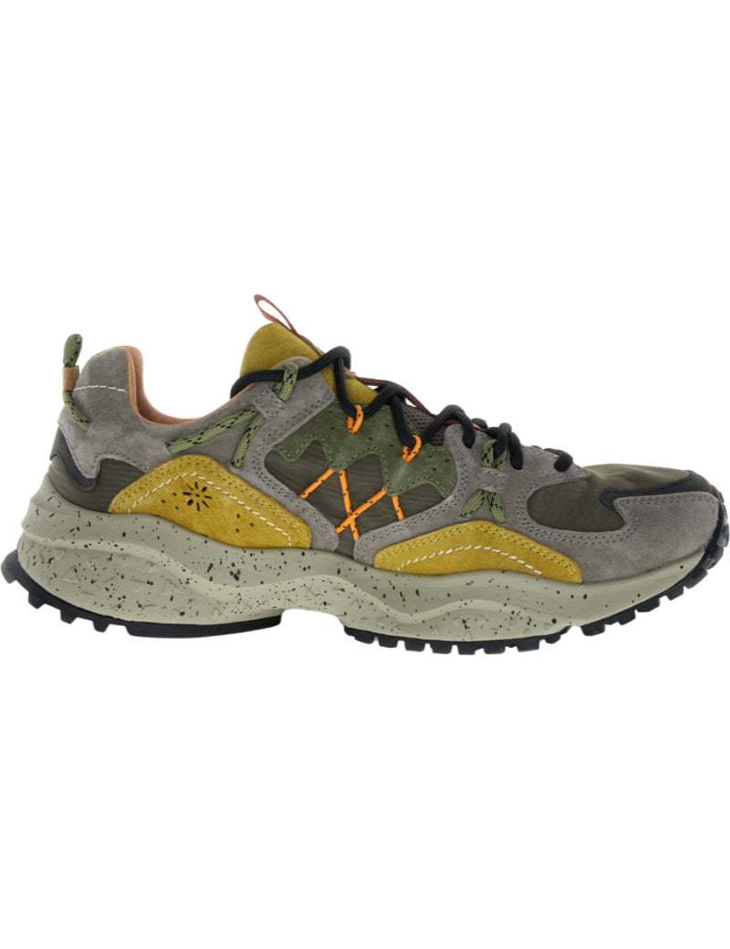 Flower Mountain Yamabushi Man Trainers Mud, Dark Brown & Acid Side
