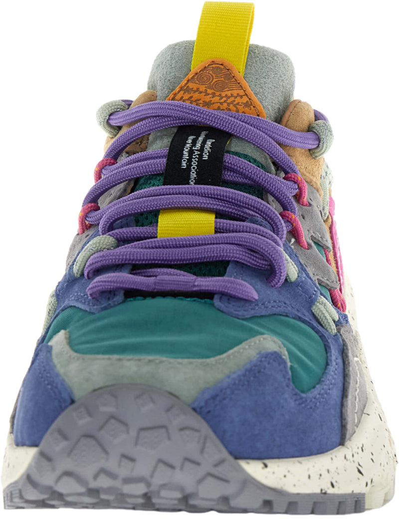 Flower Mountain Yamabushi Woman Trainers Anthracite, Green & Purple Lace
