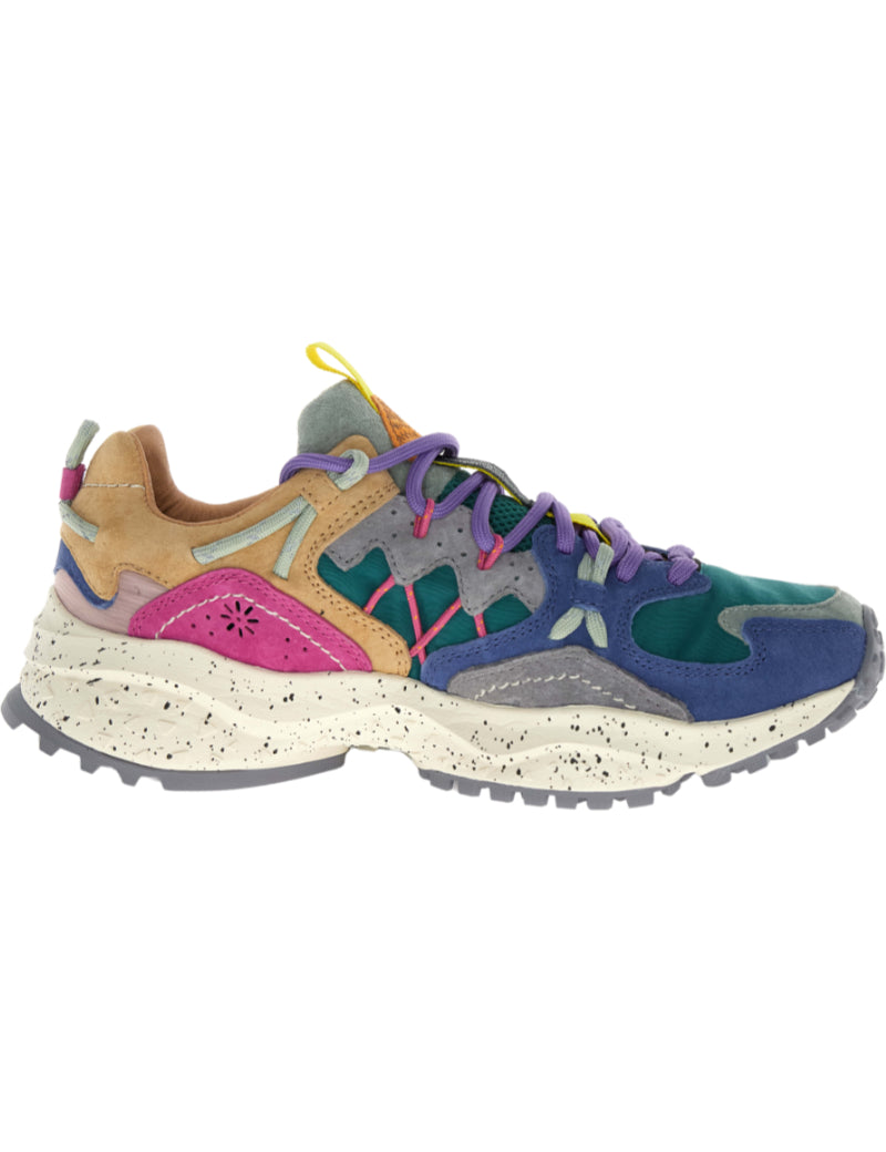 Flower Mountain Yamabushi Woman Trainers Anthracite, Green & Purple Side